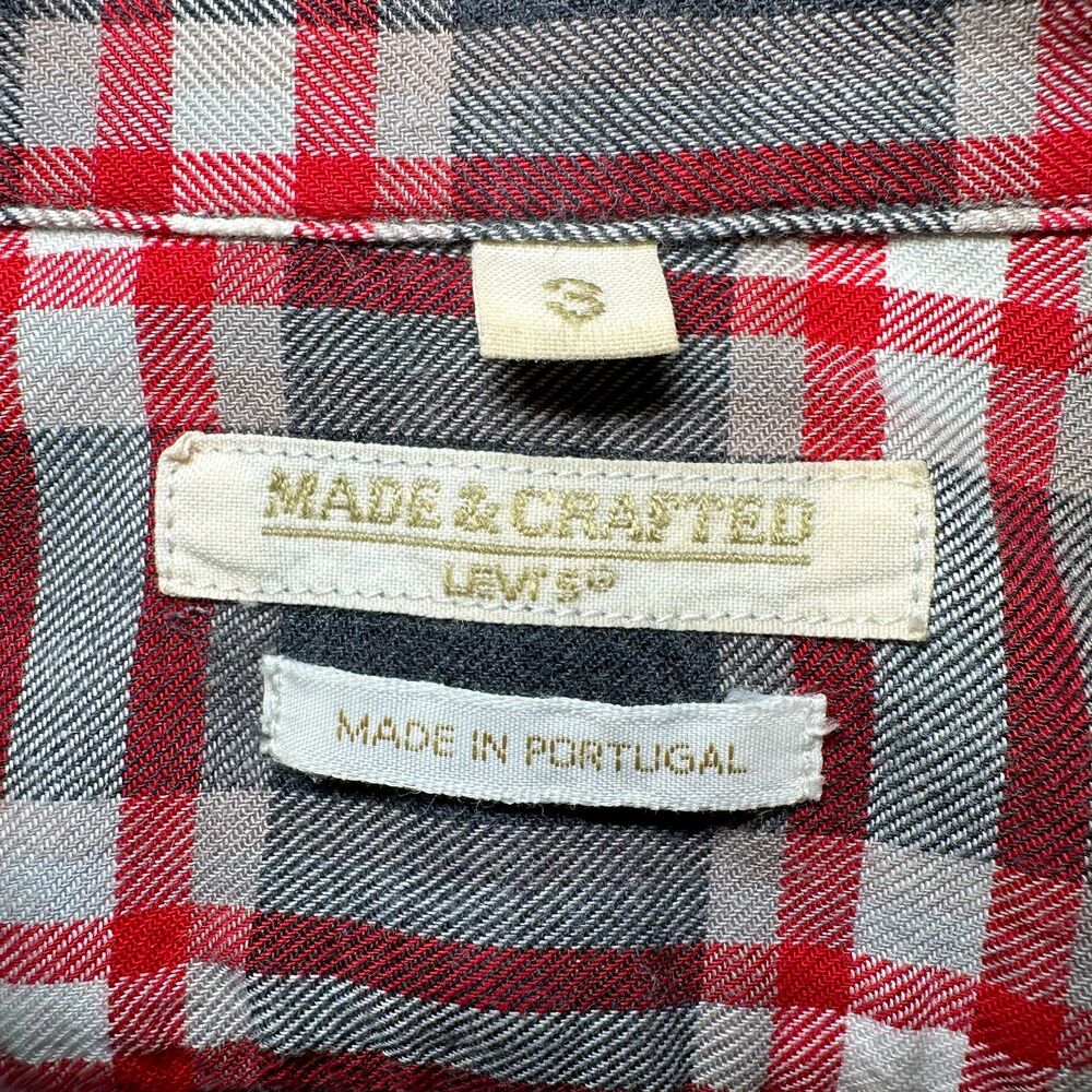Levi's Made & Crafted Plaid Shirt Concealed Plackets EU Sz 3 US Medium / Large - Picture 5 of 12